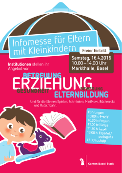 INFOMESSE Institutionen stellen ihr Angebot vor. Handzettel