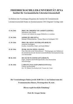 Institutscolloquium - Institut f&uuml;r Germanistische Literaturwissenschaft