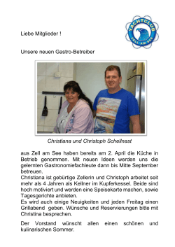 Unsere neuen Gastro-Betreiber Christiana und Christoph Schellnast