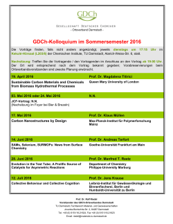 GDCh-Kolloquium im Sommersemester 2016