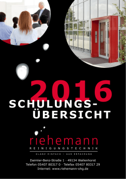 Schulungsübersicht 2016 - Riehemann Reinigungstechnik oHG