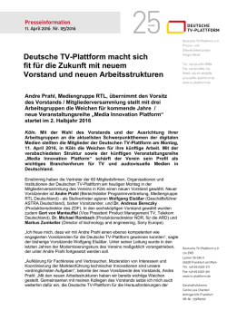 Deutsche TV-Plattform macht sich fit für die Zukunft mit