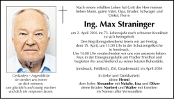 Ing. Max Straninger