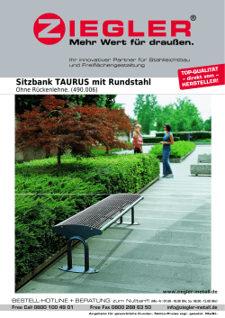 Sitzbank TAURUS mit Rundstahl - Das ZIEGLER Handbuch zeigt