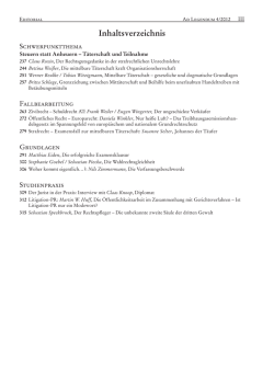 Inhaltsverzeichnis