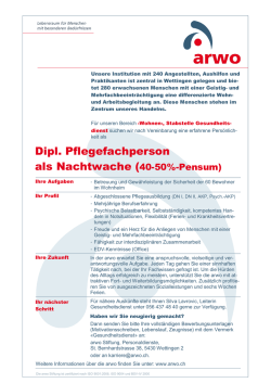 Dipl. Pflegefachperson als Nachtwache (40-50
