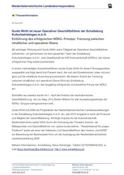 Guido Wirth ist neuer Operativer Geschäftsführer der Schallaburg