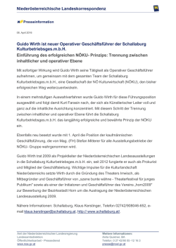 Guido Wirth ist neuer Operativer Gesch&auml;ftsf&uuml;hrer der Schallaburg