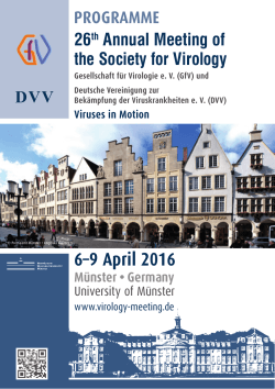 6–9 April 2016 - 26th Annual Meeting of the Society for Virology