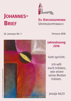 Frühjahr 2016 - Evangelische Kirchengemeinde Untergruppenbach