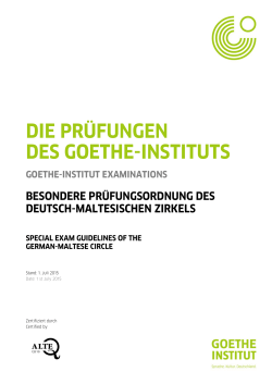 die prüfungen des goethe-instituts - German