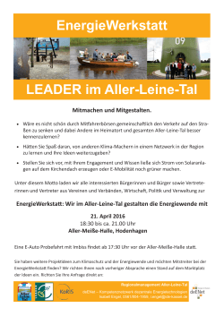 LEADER im Aller-Leine-Tal EnergieWerkstatt