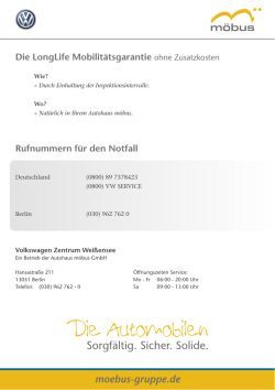 Volkswagen Mobilitätsgarantie - möbus