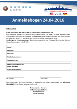 Anmeldebogen - Polizeidirektion Hannover