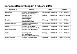 Die Termine der n&auml;chsten Schadstoffsammlung k&ouml;nnen hier