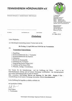 Einladung - Jahreshauptversammlung