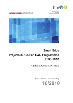 Smart Grids Projects in Austrian R&D Programmes 2003-2010