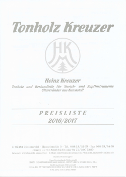 preisliste - Tonholz Kreuzer