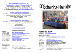 Terminkalender 2016 - Heinkel Stammtisch Ludwigsburg