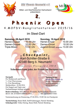 Turnierplakat 2016 - DSV Phoenix Neumarkt e.V.