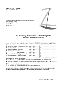 23. Schleswig-Holsteinischer Zahnärztetag 2016