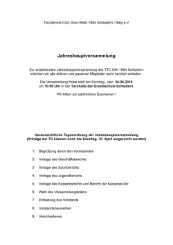 Jahreshauptversammlung