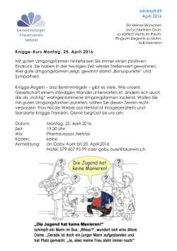 Knigge-Kurs, 25. April - Frauenverein Netstal