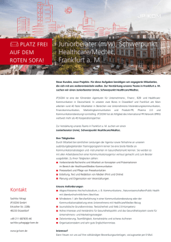 Juniorberater (m/w), Schwerpunkt Healthcare/Medtec