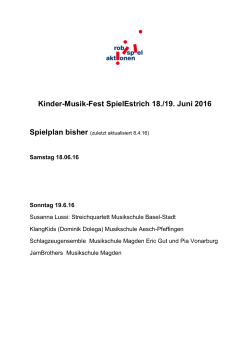 Kinder-Musik-Fest SpielEstrich 18./19. Juni 2016