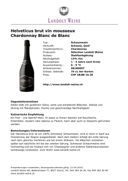 Helveticus brut vin mousseux Chardonnay