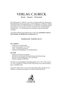 Aushilfe (m/w) Lektorat Anwaltsliteratur, Europarecht