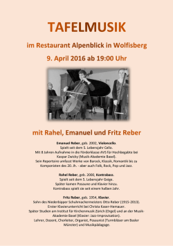 Emanuel Reber, geb. 2002, Violoncello. Spielt seit dem 5