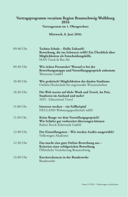 Vortragsprogramm vocatium Region Braunschweig
