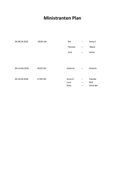 Ministranten Plan