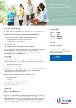 Industriepraktikum: Intranetauftritt der MSCs