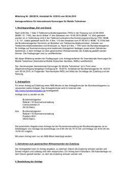 Mitteilung Nr. 280/2016, Amtsblatt Nr. 6/2016 vom 06.04.2016