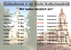 Gottesdienste in Gro&szlig;schweidnitz