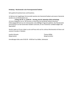 Einladung - Wochenende in der