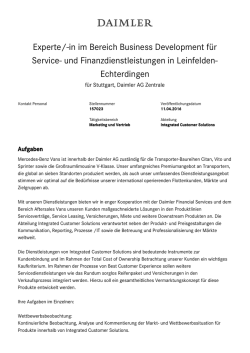 Experte/-in im Bereich Business Development für Service