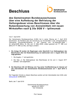 Beschlusstext (29.5 kB, PDF) - Gemeinsamer Bundesausschuss