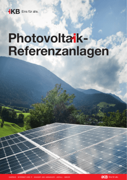 IKB Photovoltaik Referenzanlagen