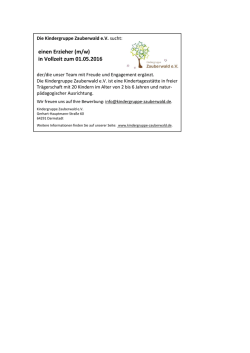 einen Erzieher (m/w) in Vollzeit zum 01.05.2016