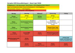 Kursplan SCM Gesundheitssport , Stand: April 2016