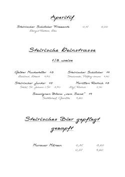 Aperitif Steirische Weinstrasse Steirisches Bier gepflegt gezapft