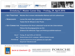 Einladung 7. Master Career Day Freitag, 29. April 2016