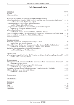 Inhaltsverzeichnis