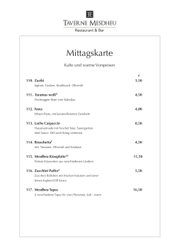 Mittagskarte - Taverne Mesdheu