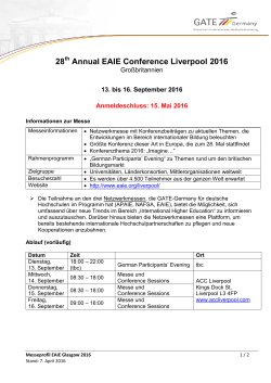 28 Annual EAIE Conference Liverpool 2016