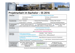 Projektarbeit im Bachelor – SS 2016