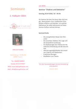 Flyer Chakren & Edelsteine Juli 2016